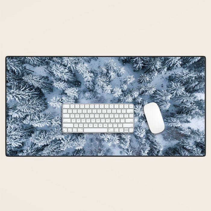 Winter Pine Forest Desk Mat Gallery Image 1