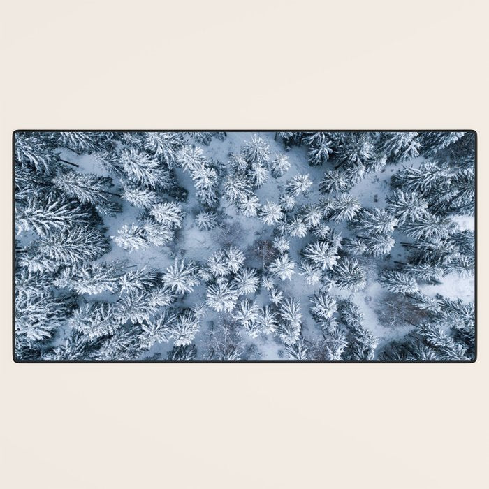 Winter Pine Forest Desk Mat Gallery Image 3