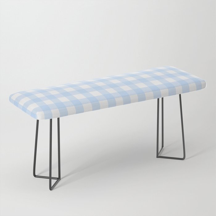Light blue Gingham ,checkered ,buffalo ,plaid pattern Bench Gallery Image 1