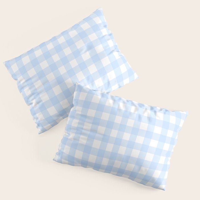 Light blue Gingham ,checkered ,buffalo ,plaid pattern Pillow Sham Gallery Image 1