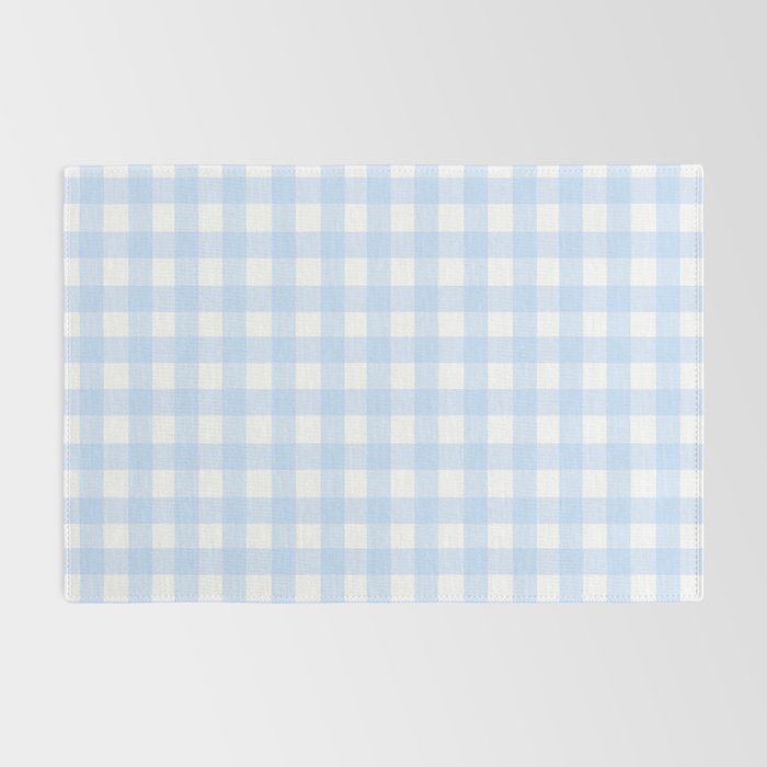 Light blue Gingham ,checkered ,buffalo ,plaid pattern Rug Gallery Image 2