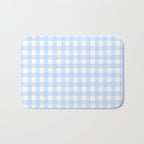 Light blue Gingham ,checkered ,buffalo ,plaid pattern Bath Mat Gallery Image 1