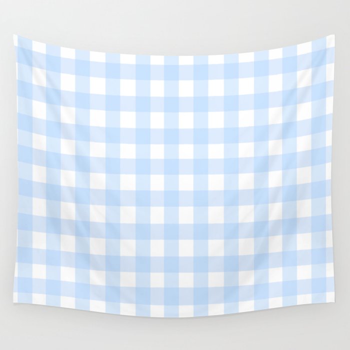 Light blue Gingham ,checkered ,buffalo ,plaid pattern Wall Tapestry Gallery Image 4