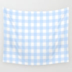 Light blue Gingham ,checkered ,buffalo ,plaid pattern Wall Tapestry Gallery Image 4