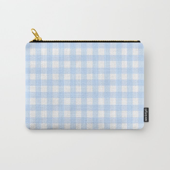 Light blue Gingham ,checkered ,buffalo ,plaid pattern Carry All Pouch Gallery Image 1