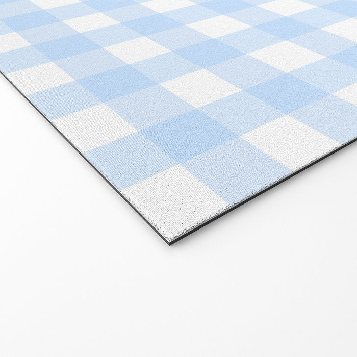 Light blue Gingham ,checkered ,buffalo ,plaid pattern Welcome Mat Gallery Image 2