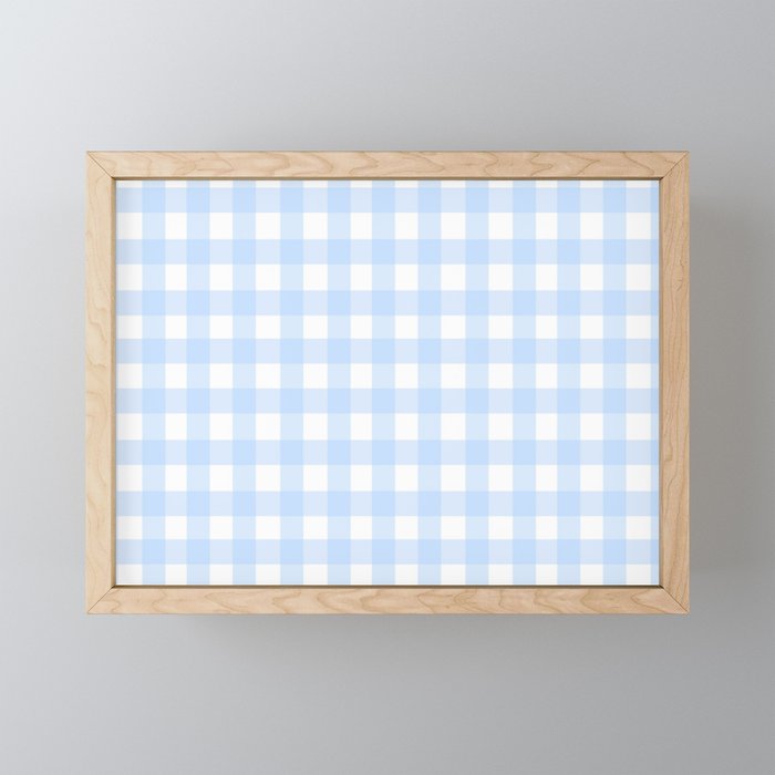 Light blue Gingham ,checkered ,buffalo ,plaid pattern Mini Art Print Gallery Image 1