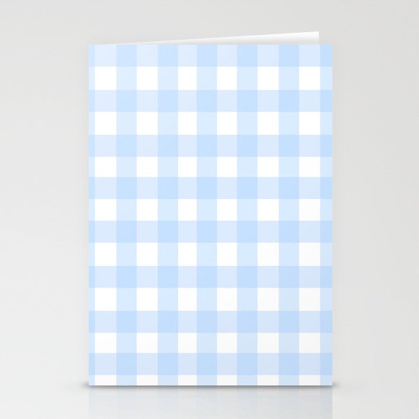 Light blue Gingham ,checkered ,buffalo ,plaid pattern Stationery Card Gallery Image 1