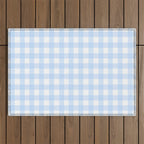 Light blue Gingham ,checkered ,buffalo ,plaid pattern Outdoor Rug Gallery Image 1