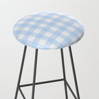 Light blue Gingham ,checkered ,buffalo ,plaid pattern Stool Gallery Image 2