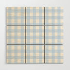 Light blue Gingham ,checkered ,buffalo ,plaid pattern Wood Wall Art Gallery Image 1