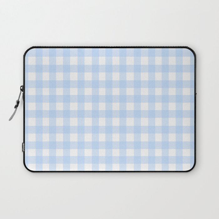 Light blue Gingham ,checkered ,buffalo ,plaid pattern Laptop Sleeve Gallery Image 1