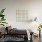 Light blue Gingham ,checkered ,buffalo ,plaid pattern Wood Wall Art Gallery Image 2