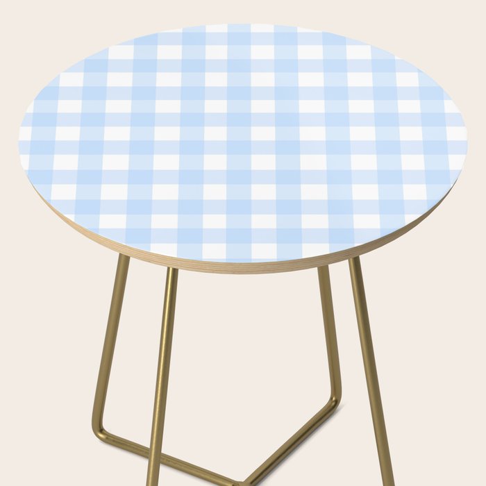 Light blue Gingham ,checkered ,buffalo ,plaid pattern Side Table Gallery Image 2