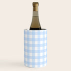 Light blue Gingham ,checkered ,buffalo ,plaid pattern Wine Chiller Gallery Image 3