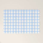 Light blue Gingham ,checkered ,buffalo ,plaid pattern Welcome Mat Gallery Image 1