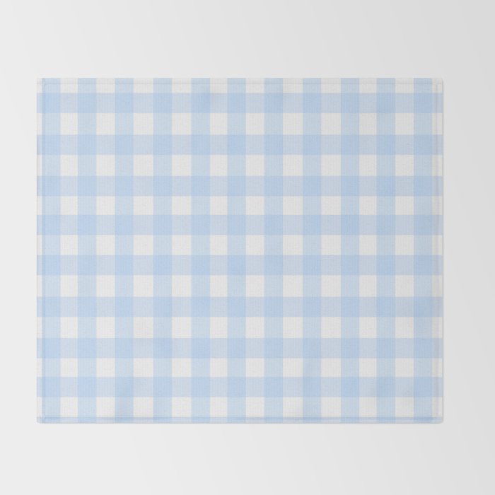 Light blue Gingham ,checkered ,buffalo ,plaid pattern Throw Blanket Gallery Image 2