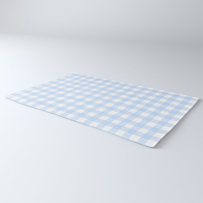Light blue Gingham ,checkered ,buffalo ,plaid pattern Rug Gallery Image 3