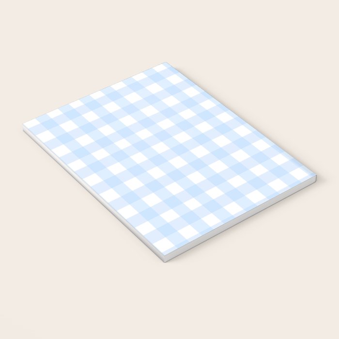 Light blue Gingham ,checkered ,buffalo ,plaid pattern Notebook Gallery Image 3