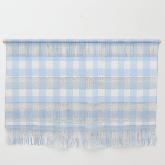 Light blue Gingham ,checkered ,buffalo ,plaid pattern Wall Hanging Gallery Image 1