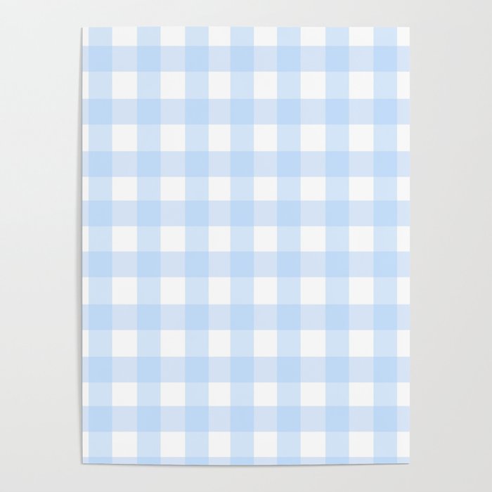 Light blue Gingham ,checkered ,buffalo ,plaid pattern Poster Gallery Image 1