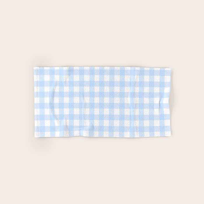 Light blue Gingham ,checkered ,buffalo ,plaid pattern Bath Towel Gallery Image 1
