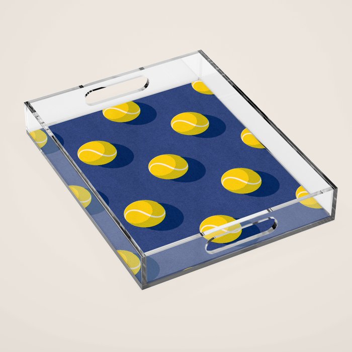 BALLS Tennis - hard court - pattern Acrylic Tray Gallery Image 1