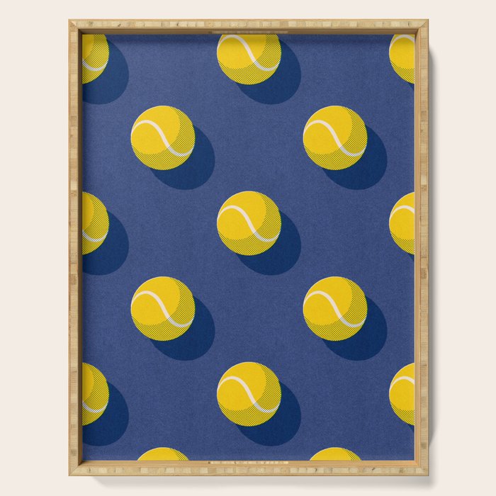 BALLS Tennis - hard court - pattern Serving Tray Gallery Image 1