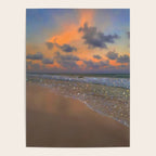 SHINY WAVES | ocean | sea | waves | glitter | collage | sunset | warm | summer | beach | sky Poster Gallery Image 4