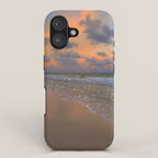 SHINY WAVES | ocean | sea | waves | glitter | collage | sunset | warm | summer | beach | sky iPhone Case Gallery Image 1