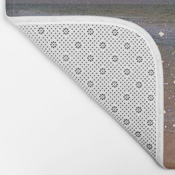 SHINY WAVES | ocean | sea | waves | glitter | collage | sunset | warm | summer | beach | sky Bath Mat Gallery Image 2