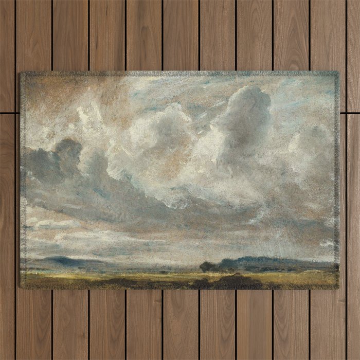 Landscape with clouds by John Constable Outdoor Rug Gallery Image 1