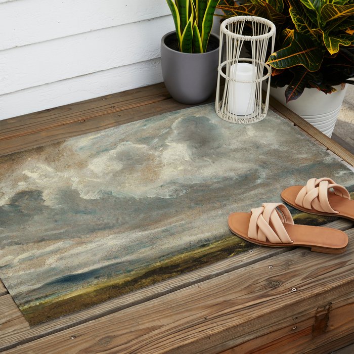 Landscape with clouds by John Constable Outdoor Rug Gallery Image 2