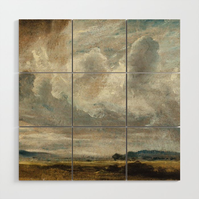 Landscape with clouds by John Constable Wood Wall Art Gallery Image 1