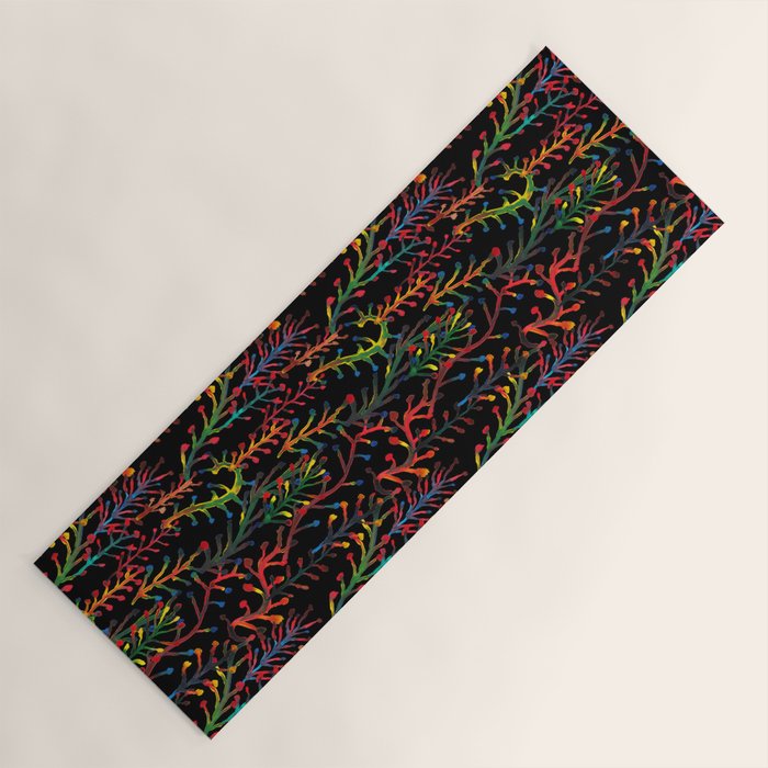 Watercolor Rainbow plants Yoga Mat Gallery Image 1