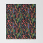 Watercolor Rainbow plants Throw Blanket Gallery Image 2