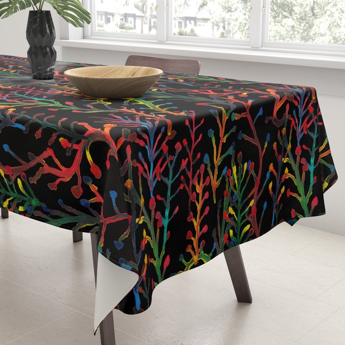 Watercolor Rainbow plants Tablecloth Gallery Image 3
