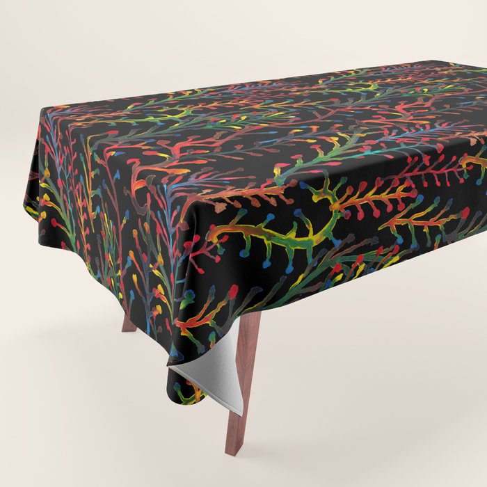 Watercolor Rainbow plants Tablecloth Gallery Image 1