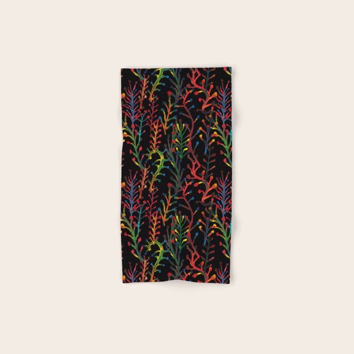 Watercolor Rainbow plants Bath Towel Gallery Image 1