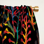 Watercolor Rainbow plants Window Curtain Gallery Image 2