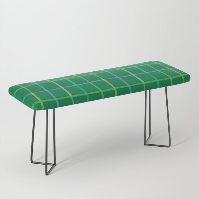 Abstract Tennis Net Pattern in Grass Green Bench Gallery Image 1