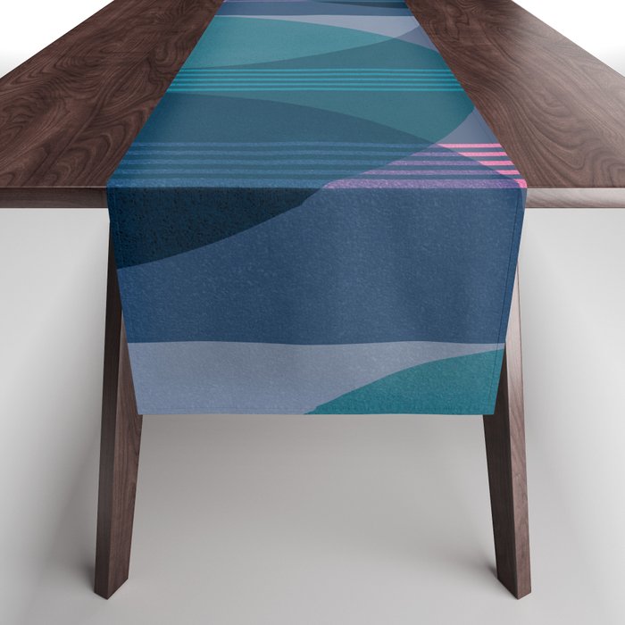 Abstraction_BLUE_LANDSCAPE_MOONLIGHT_NATURE_POP_ART_)521A Table Runner Gallery Image 1