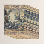 Antique 17th Century Verdure Bird Forest French Tapestry Wrapping Paper Gallery Image 3