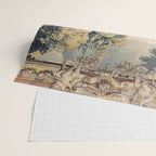Antique 17th Century Verdure Bird Forest French Tapestry Wrapping Paper Gallery Image 2