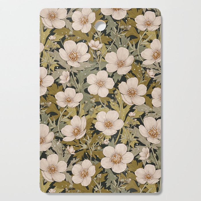 Floral Meadow In Spring Green Cutting Board Gallery Image 1