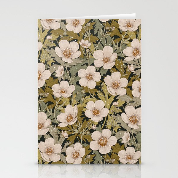 Floral Meadow In Spring Green Stationery Card Gallery Image 1