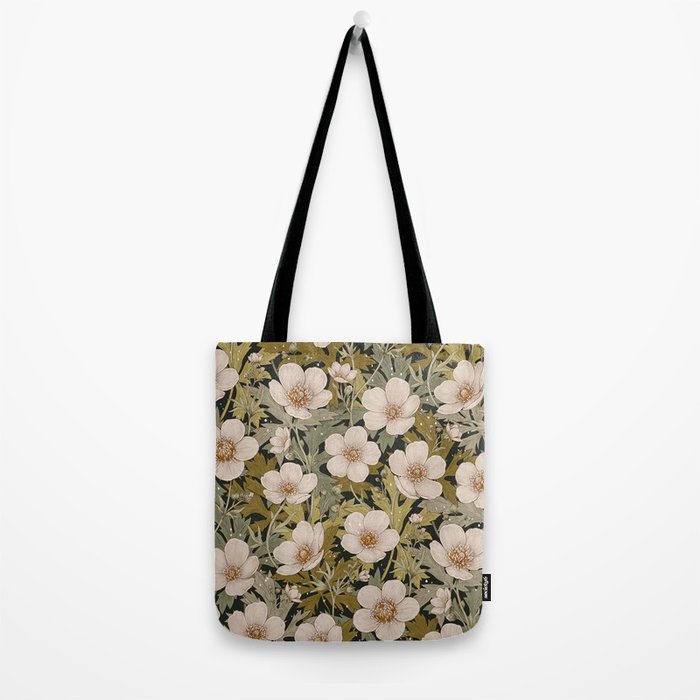 Floral Meadow In Spring Green Tote Bag Gallery Image 2