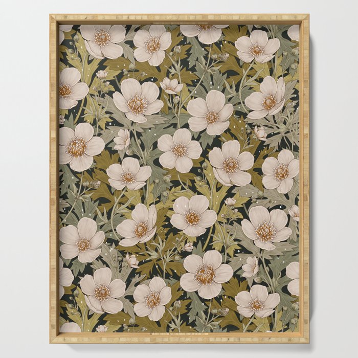 Floral Meadow In Spring Green Serving Tray Gallery Image 1