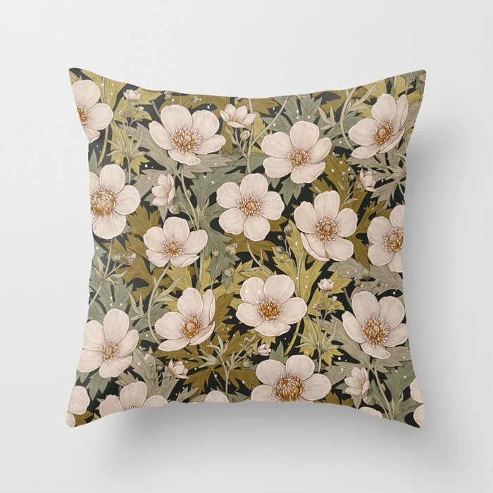 Floral Meadow In Spring Green Throw Pillow Gallery Image 6