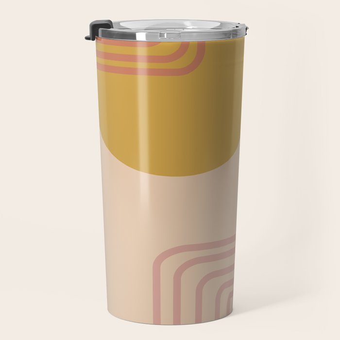 Modern Desert Abstract Shapes and Lines Travel Mug Gallery Image 3